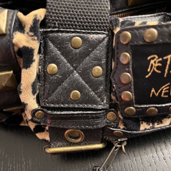 Vintage Betsey Johnson leopard print hand bag purse - Picture 9 of 14